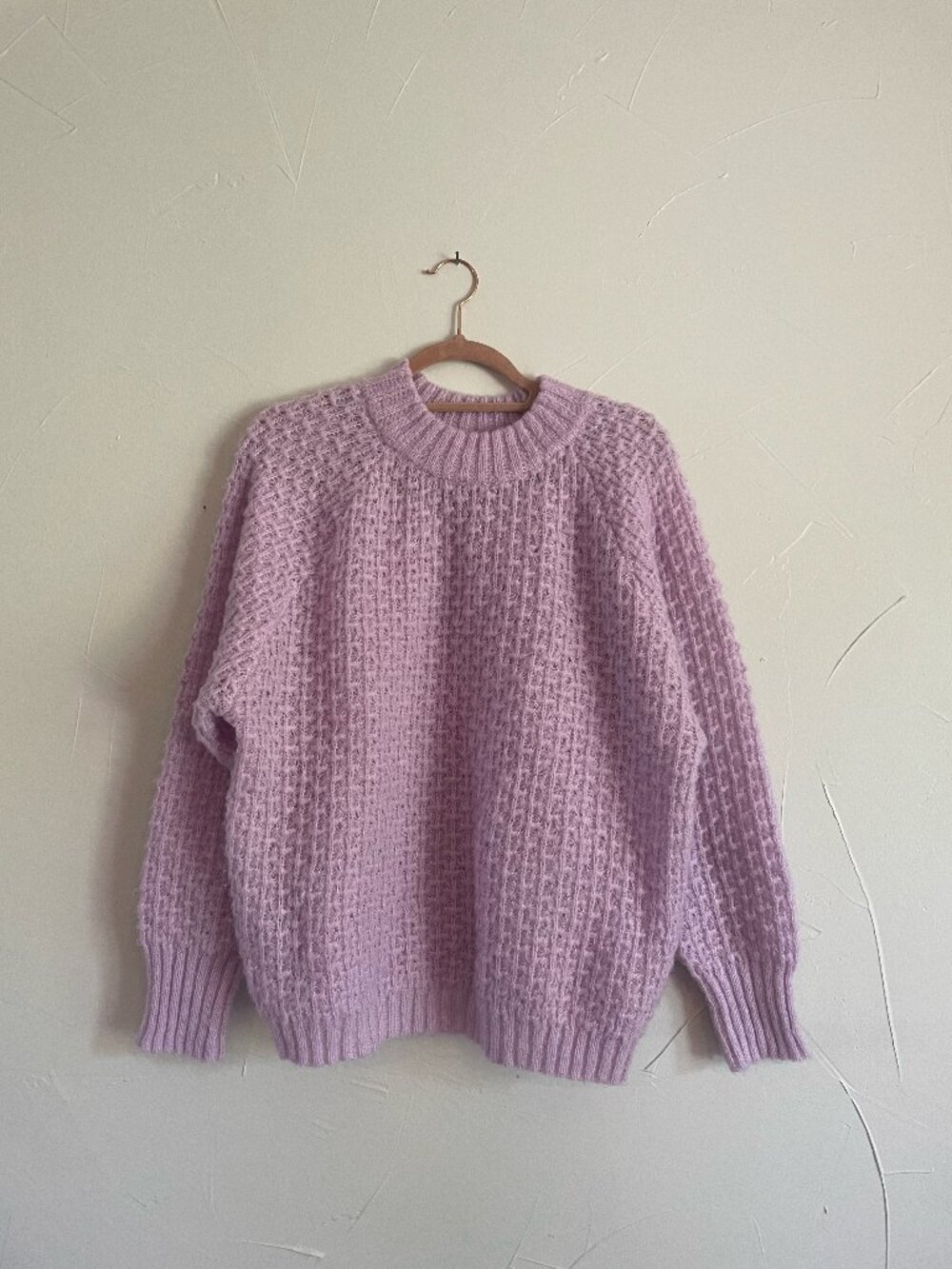 Crew Neck Pointelle Knit Sweater Lavender Sweater (FRNCH Paris)